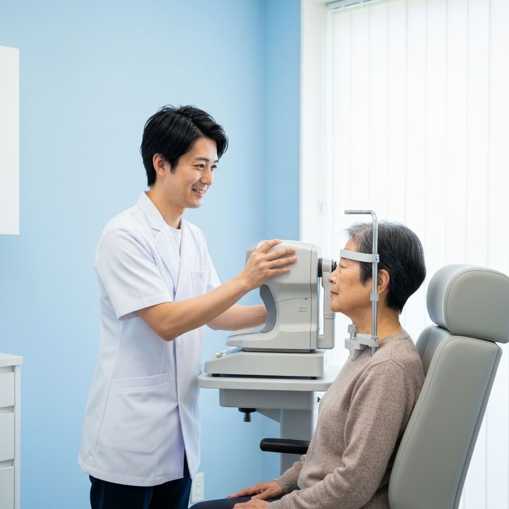 網膜のOCT検査を受ける患者