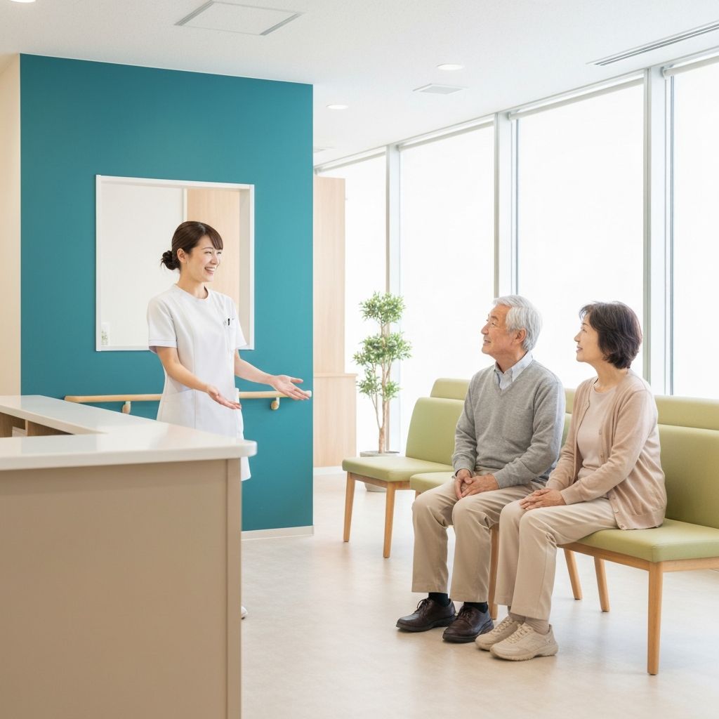 明るく清潔な眼科医院の受付