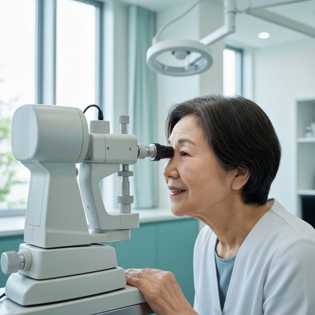 眼圧検査を受ける患者