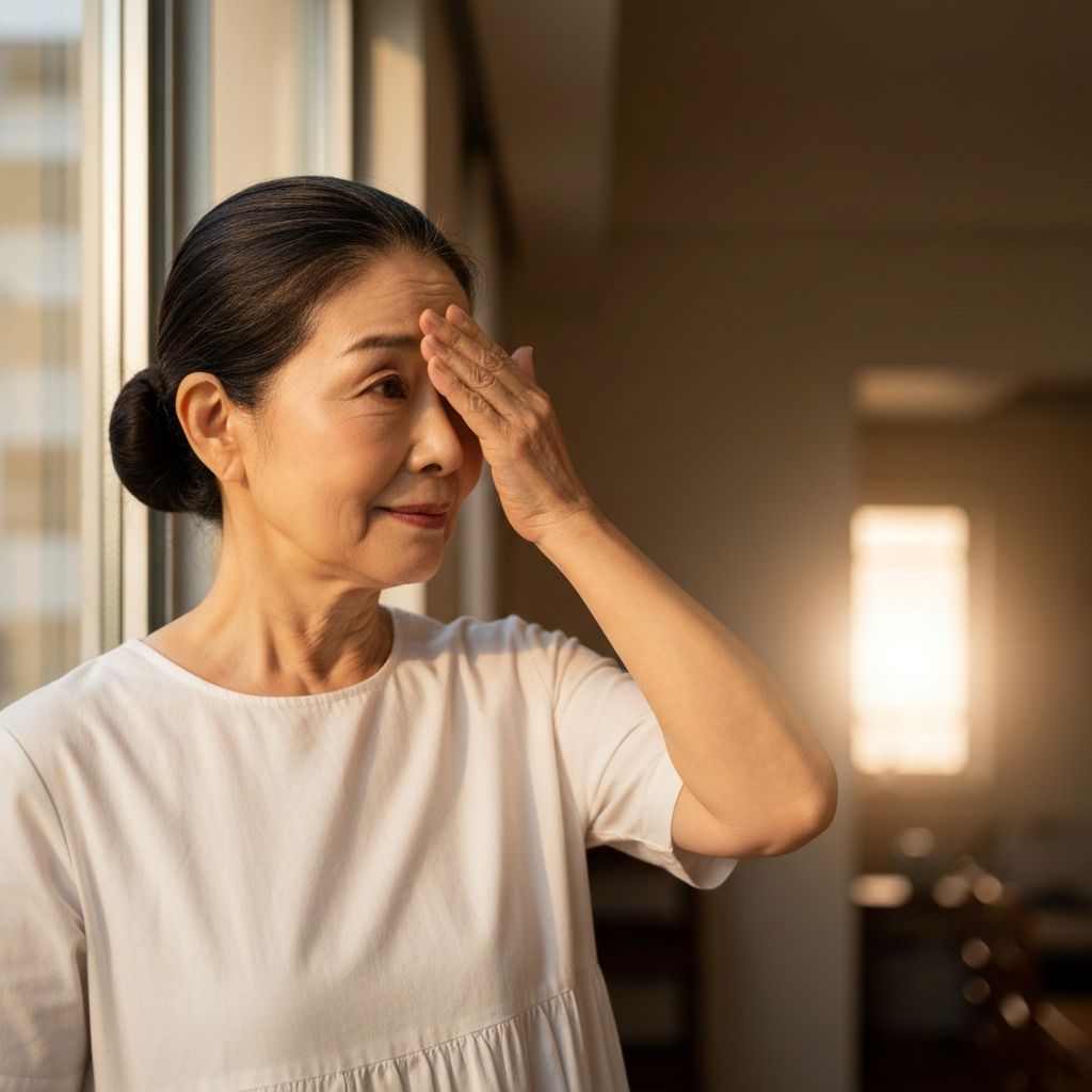 目の不調を感じる女性