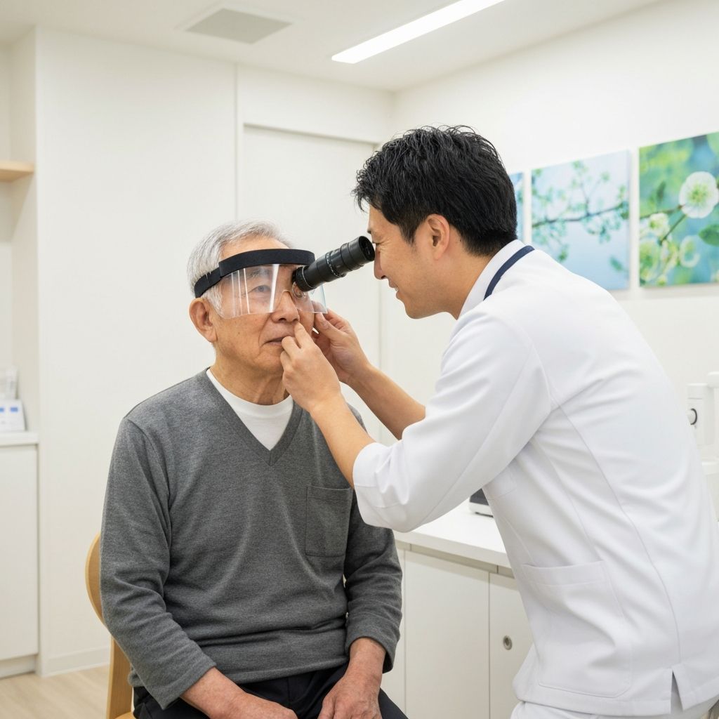 術後の診察を受ける患者