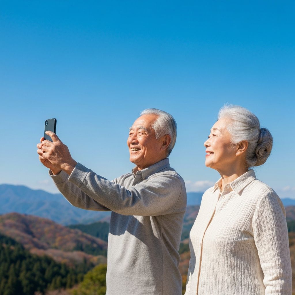 アクティブに外出を楽しむシニア夫婦 - メガネなしの生活